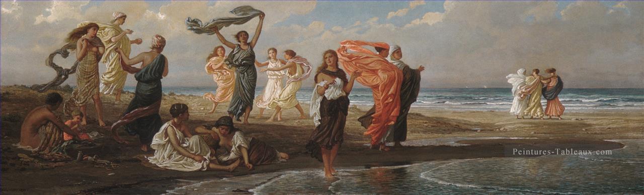 Filles grecques baignant symbolisme Elihu Vedder Peintures à l'huile